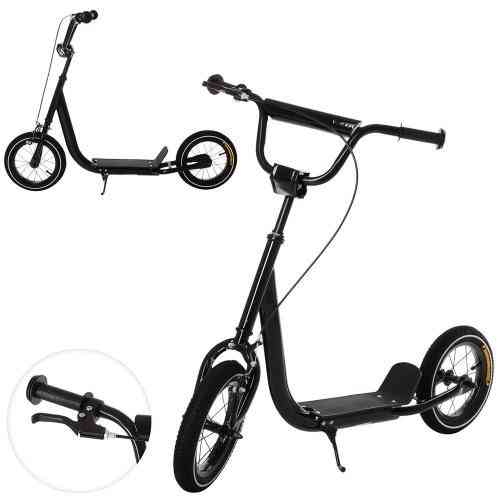 Самокат великі два колеса SR 2-046 з ручним гальмом Чорний Вінниця