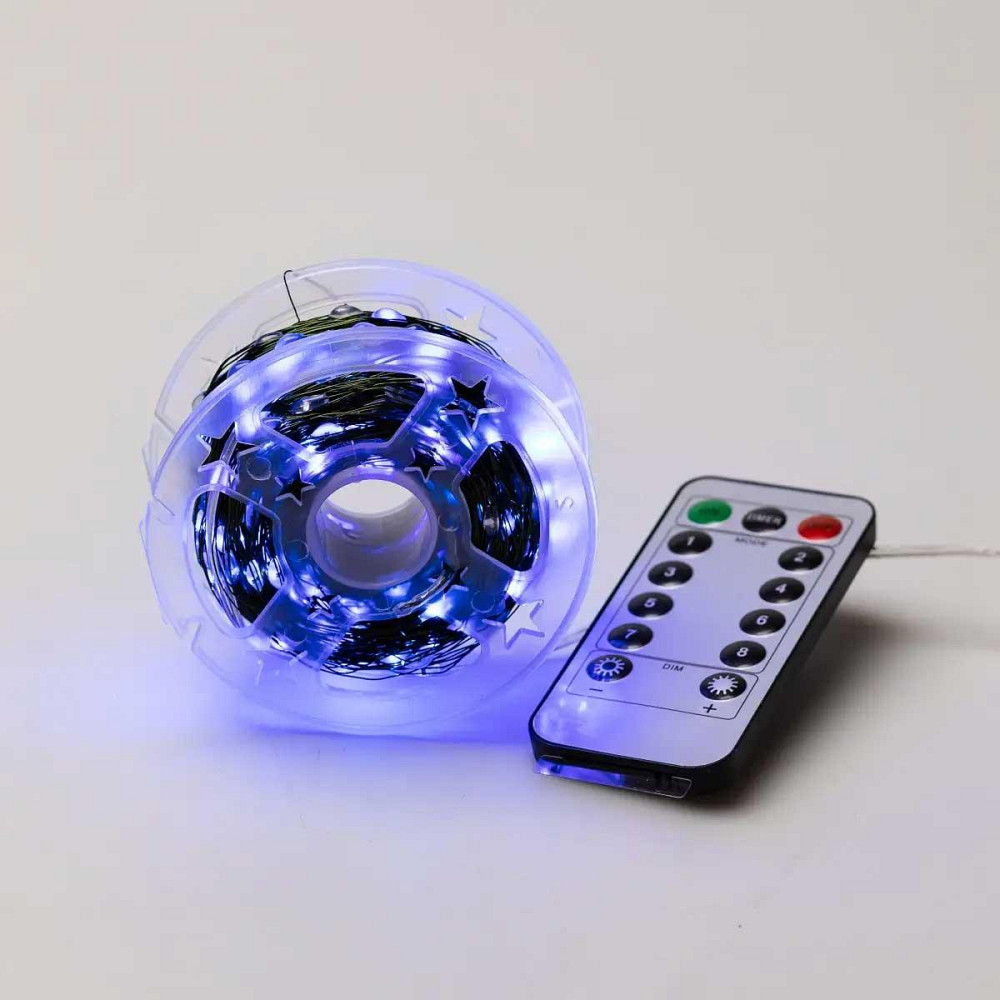 Гірлянда "Роса" на пульті, 50 м, 500 LED, зелений провід Київ - фото 5