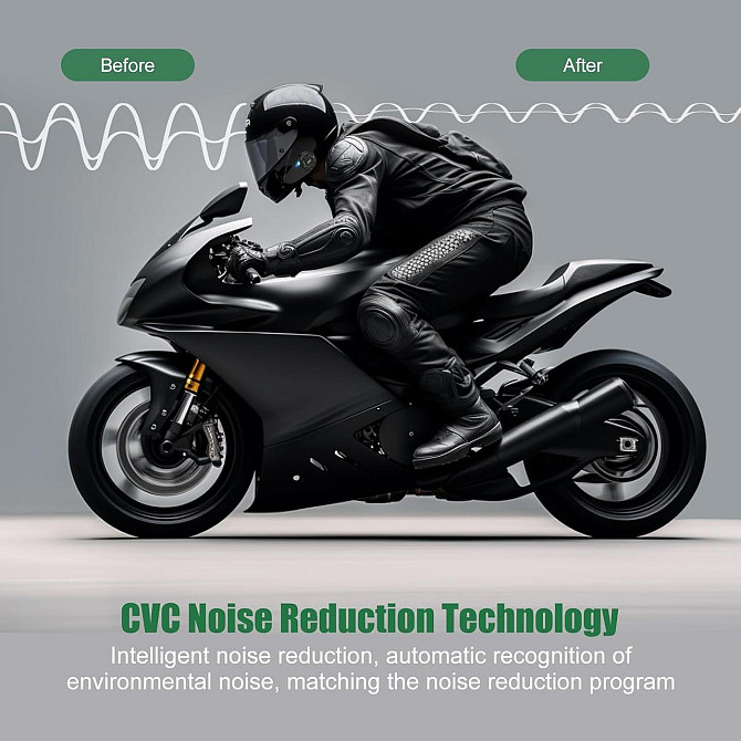 Bluetooth інтерком EJEAS Q8 з Mesh 3.0, CVC шумозаглушенням, FM, IP67, 1200 мАг акумулятор, мотогарн Київ - фото 5