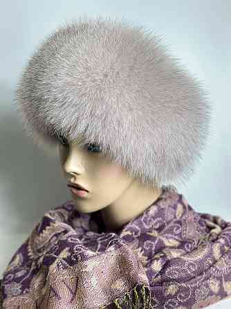 Хутряна пов'язка на голову жіноча з песця Світло-Бежевий Харків