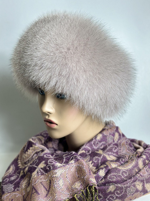 Меховая повязка на голову женская песцовая Светло-Бежевый Харьков - изображение 2
