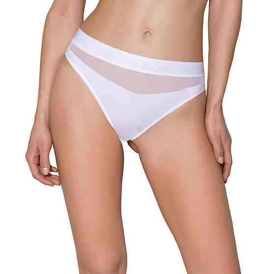 Трусики з прозорою вставкою Passion PS006 PANTIES L, white Sex Aura Київ