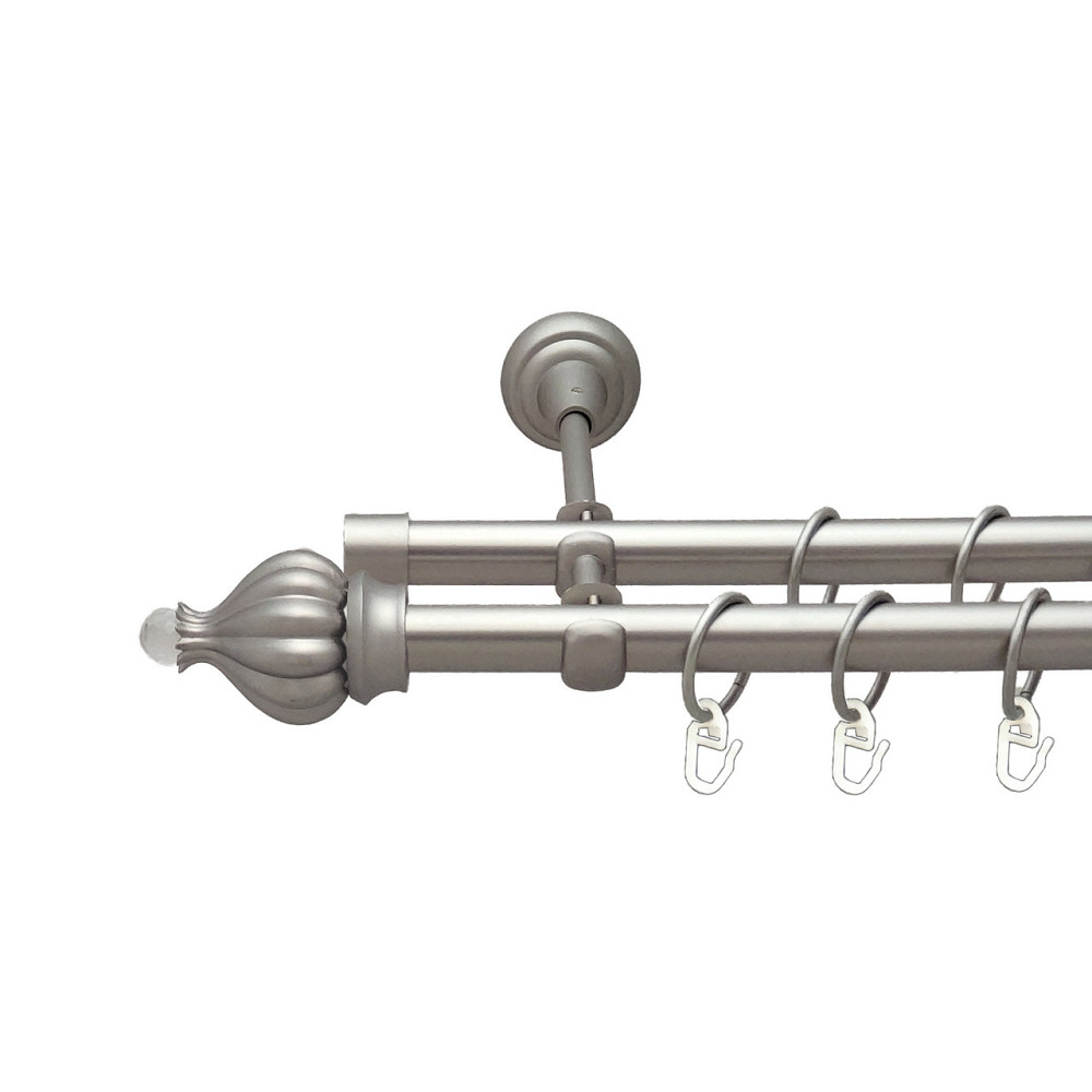 Карниз Orvit Таджа-Кристал металевий дворядний відкритий Сатин 19\19 мм 300 см (00-00013522) Львов - изображение 1