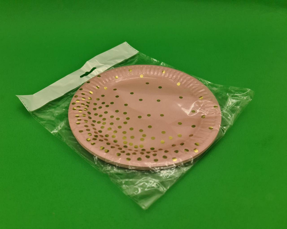 Тарілки паперові одноразові "Конфеті на рожевому" 18 см, 10 шт No43 (1 пачка) Харків - фото 2