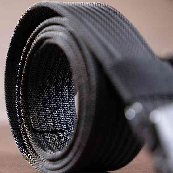 Плотный текстильный мужской ремень Черный (Vintage) Киев