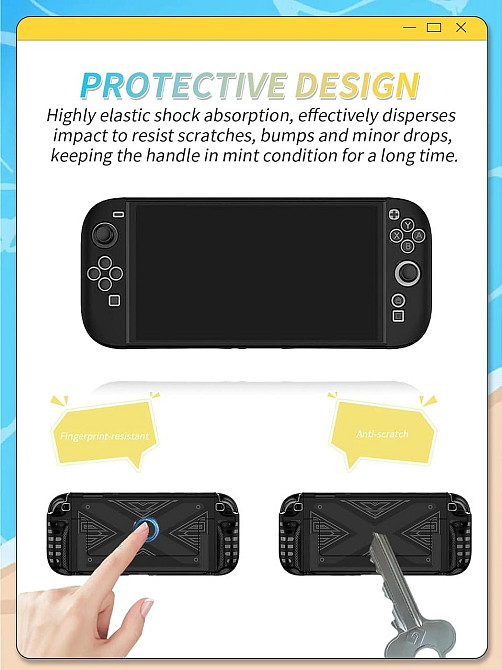 Чохол для Nintendo Switch 2 Case Split Чорний TPU Grip PC задня панель протиковзкий відведення тепла Київ - фото 5