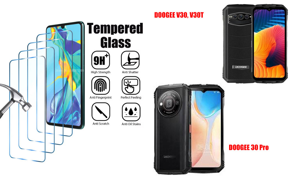 Захисне скло ArmorGlass для DOOGEE V30, V30T, V30 Pro – стійке до подряпин та ударів Київ - фото 1