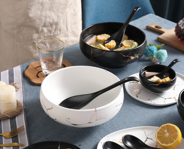 Тарелка глубокая Мраморная роскошь БЕЛАЯ фарфоровая под мрамор 23 см 2300 мл БОЛЬШАЯ тарелка для супа Кременчуг - изображение 2