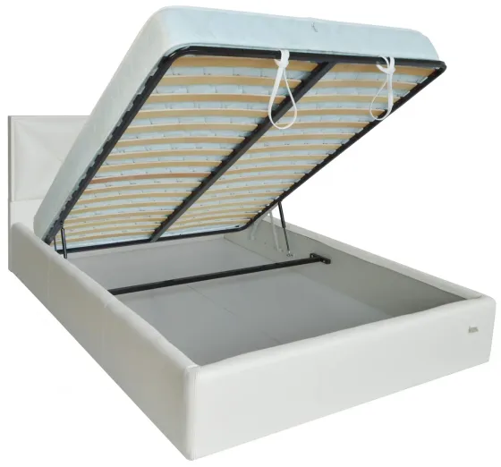 Кровать Двуспальная Leeds Comfort 160 х 190 см Boom 01 С подъемным механизмом и нишей для белья Белый Киев