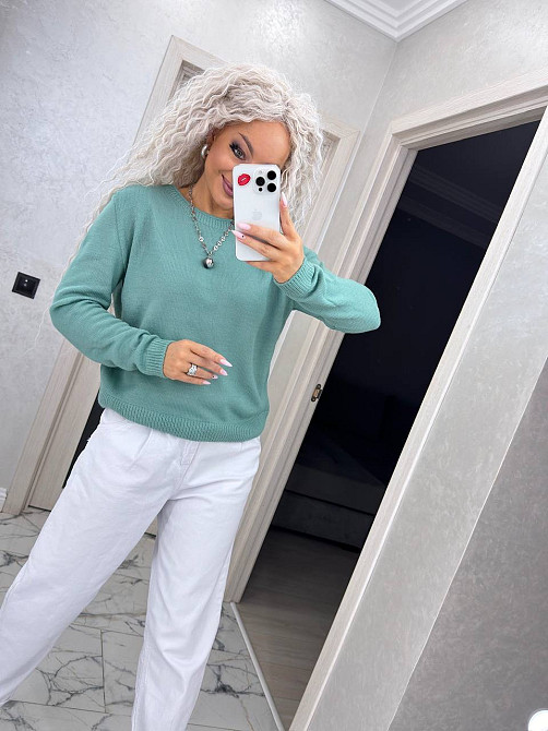 Джемпер кофта в'язаний теплий жіночий базовий Смарагд Київ - фото 2