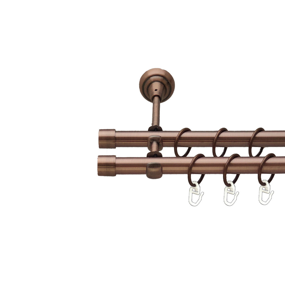 Карниз Orvit Заглушка металевий дворядний відкритий Мідь 19\19 мм 200 см (00-00012069) Львов - изображение 1