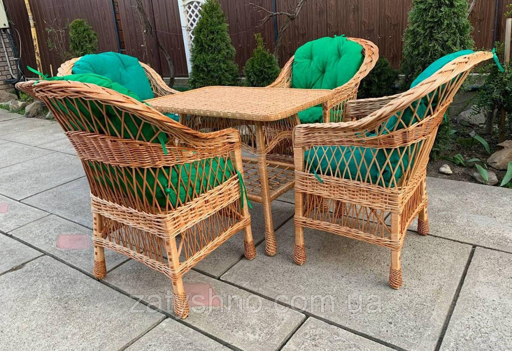 Міцні садові плетені меблі з накидками Київ - фото 1