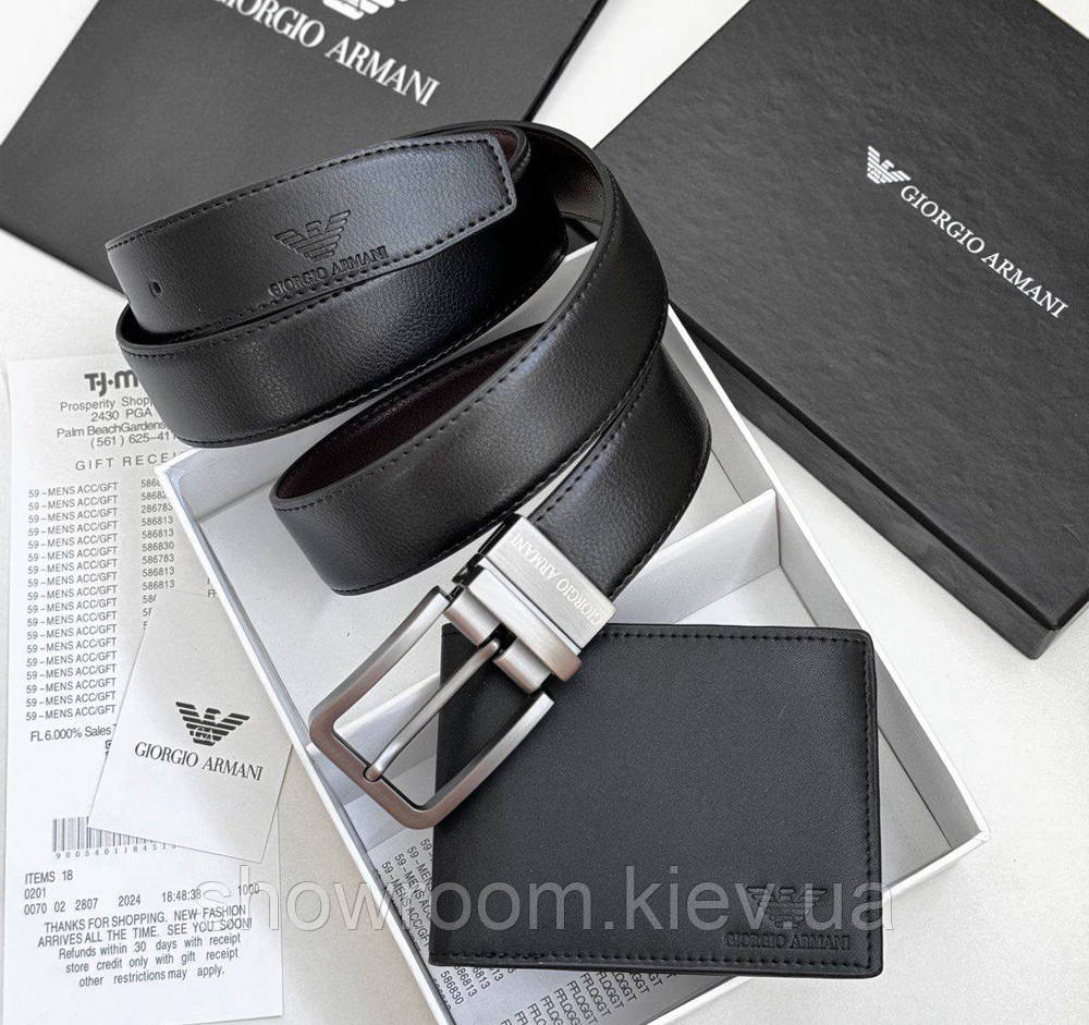 Чоловічий подарунковий набір портмоне та ремінь GA (114) Київ - фото 5
