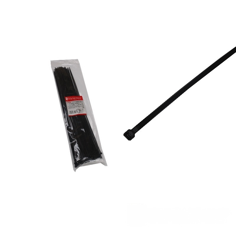 Стяжка кабельная 4х300 мм, 100 шт, черный Днепр - изображение 1