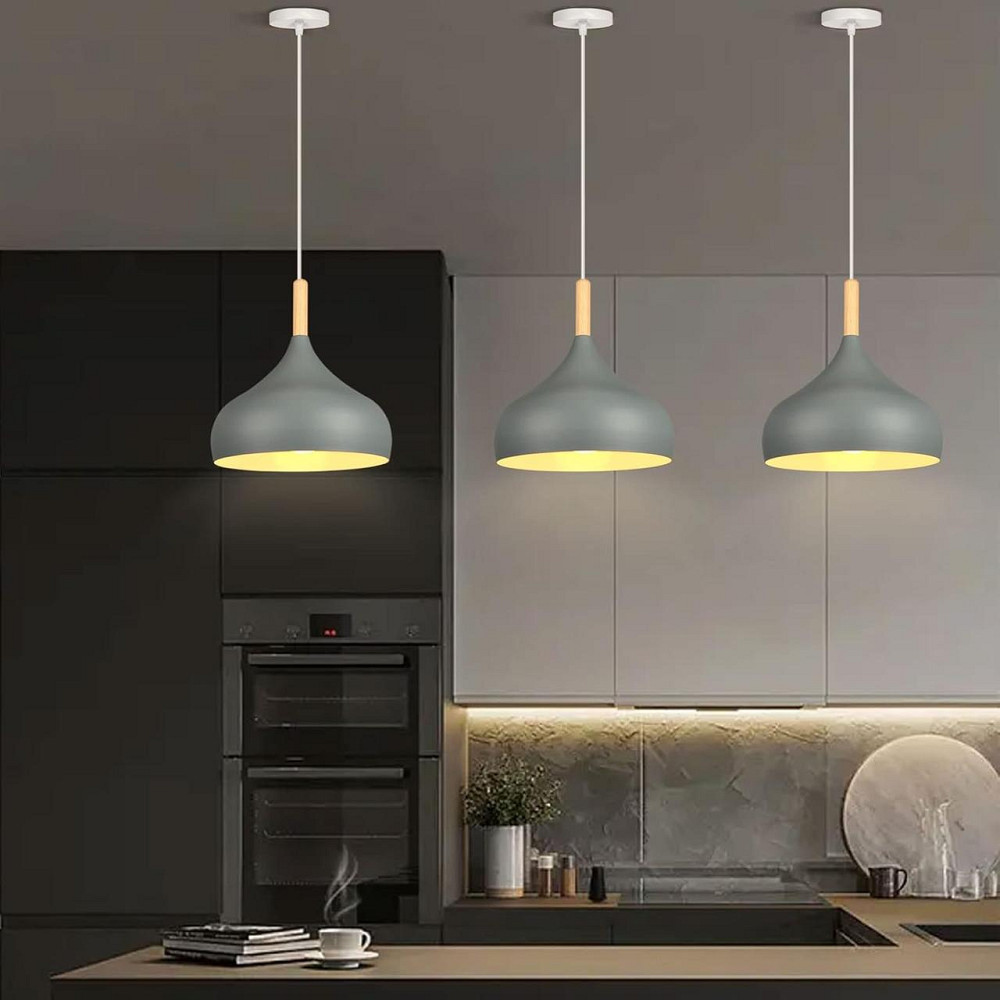 Підвісні світильники iDEGU 2 шт, лампа E27 для кухні, кафе, бару, ретро лофт світильник, метал дерево Київ - фото 7