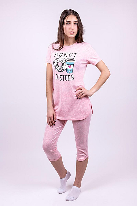 Домашний женский комплект (пижама), розовый Украина топ Крохатушка одяг 52/54 Киев - изображение 1