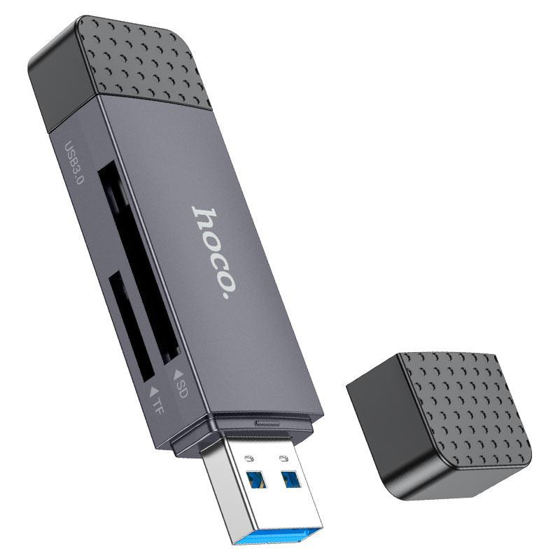Кардрідер HOCO HB45 Spirit 2-in-1 USB/Type-C 3.0 card reader Metal gray Одесса - изображение 5