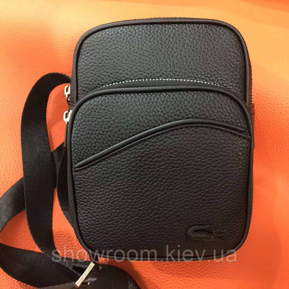 Мужская небольшая сумка через плечо Lacoste (4563) черная Киев - изображение 5