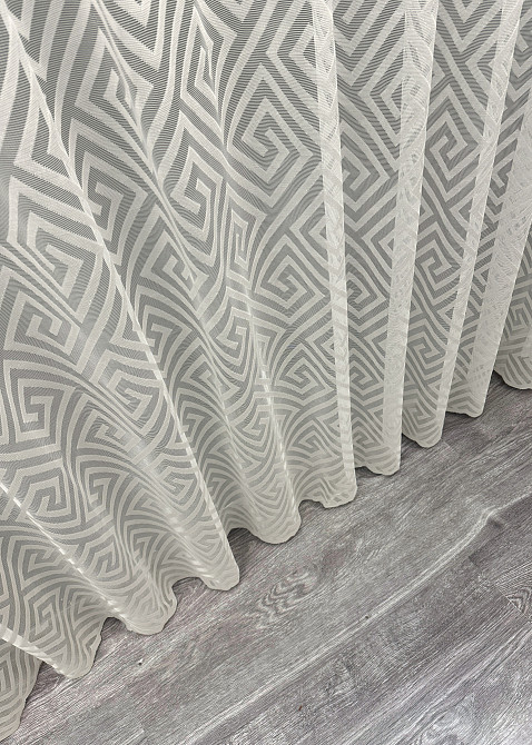 Тюль VR-Textil 1556т Ромб Меандр Жакард Молочний 450х270 см (42-1049) Київ - фото 8
