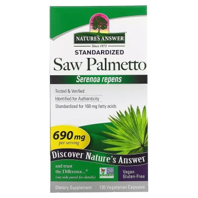 Витаминно-минеральный комплекс Nature's Answer Со Пальметто, 690 мг, Saw Palmetto, Standardized, 120 вегетарианских к (NTA-16431) Винница - изображение 2