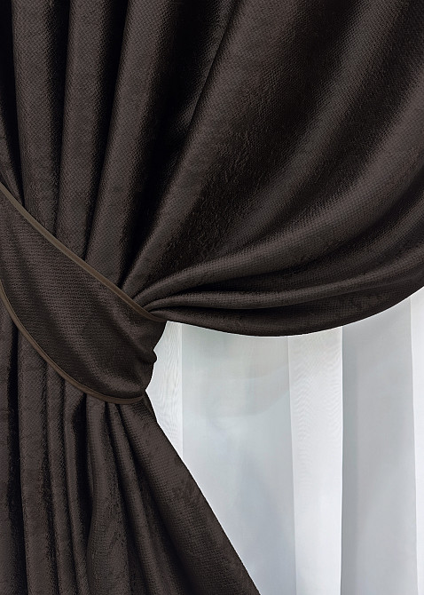 Комплект готовых штор VR-Textil Софт № 1743ш 150х275 см 2 шт. Венге (33-0809) Киев - изображение 5
