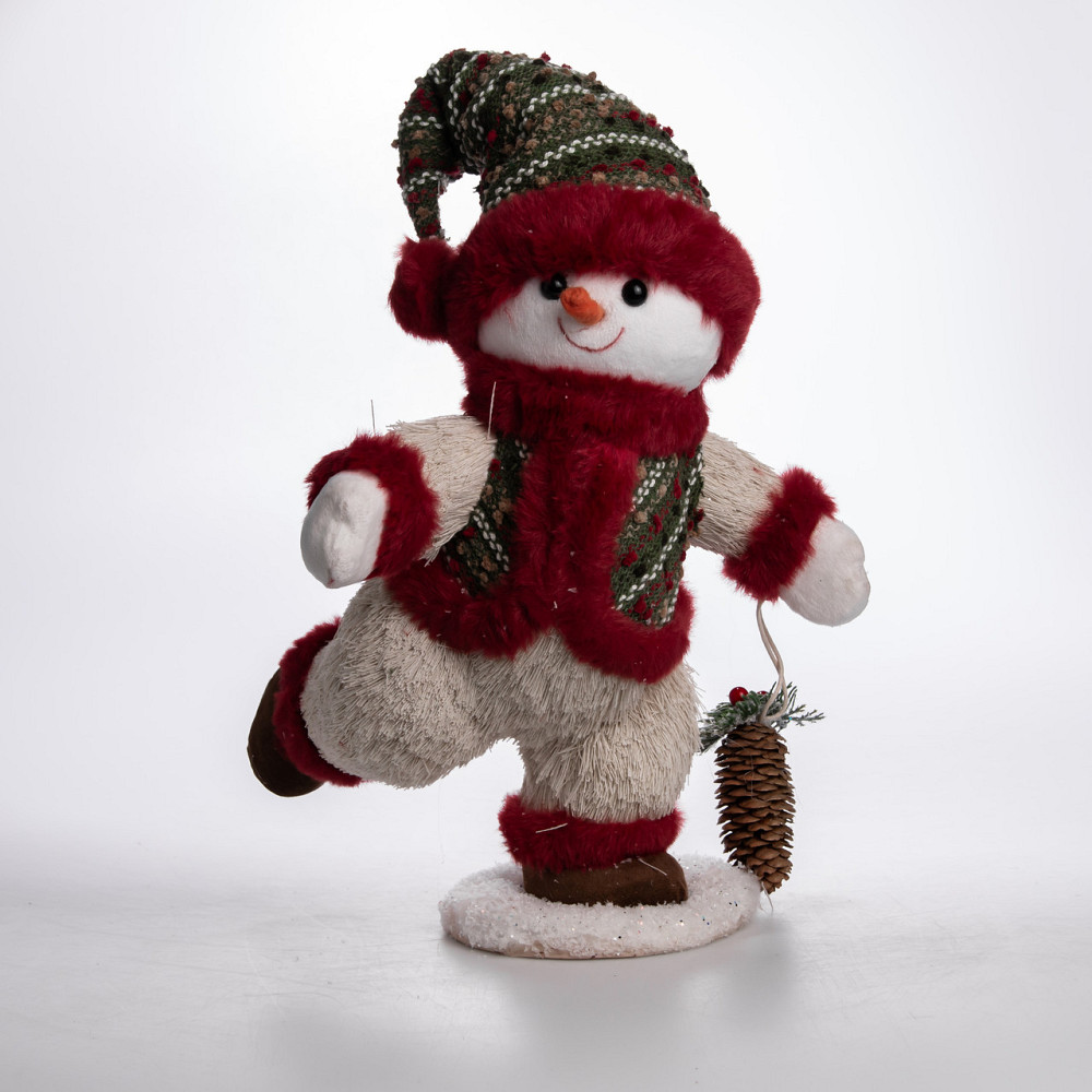 Yiwu Новорічна фігурка Сніговик з шишкою 26×21×38 (см) CR-4-15 Коломия - фото 6