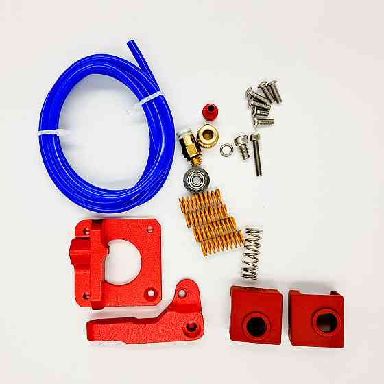 Металевий Екструдер Maccurat для 3D-принтера Ender 3 CR10 з пружинним вирівнюванням,та силіконовим чохлом для блока J-head MK9 Київ