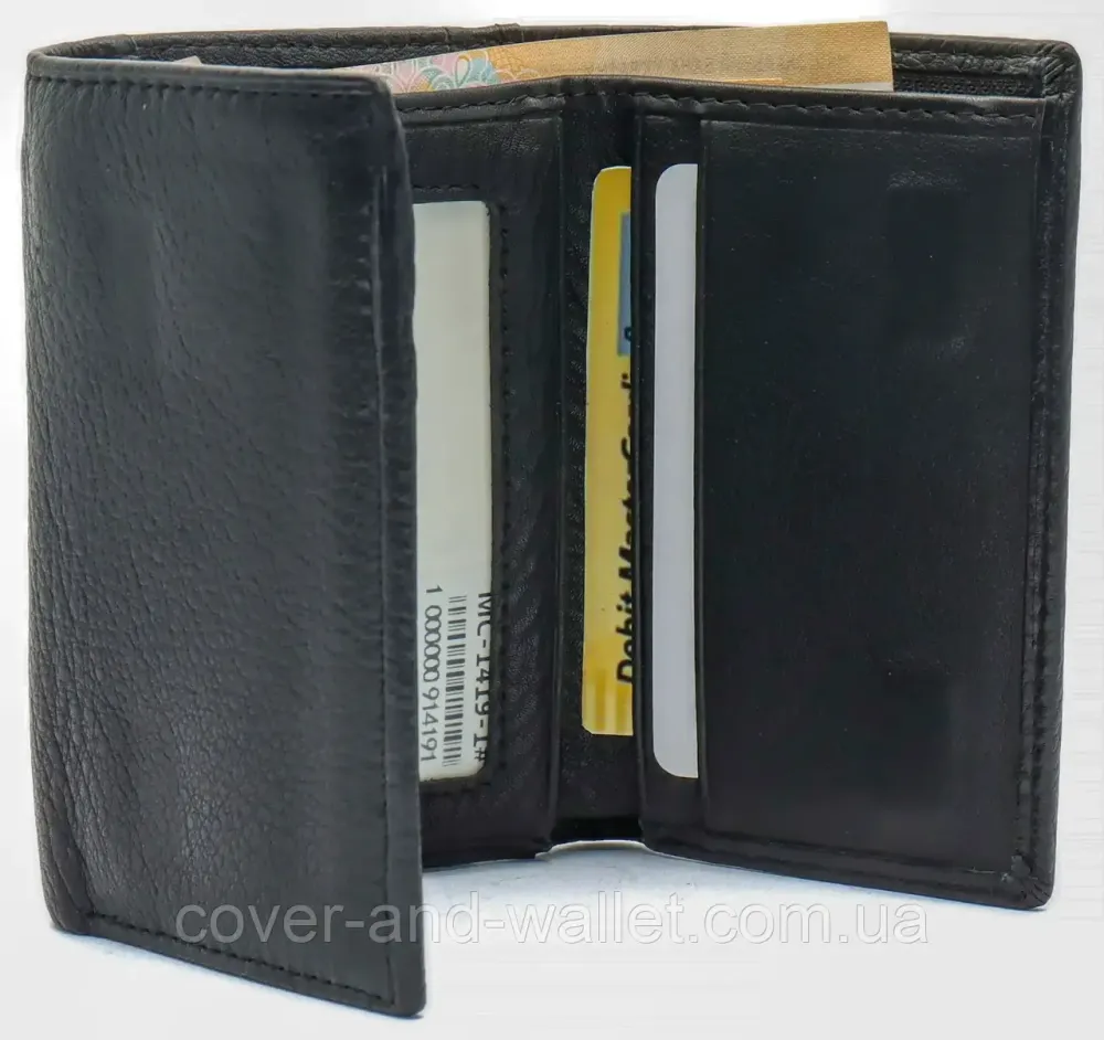 Компактный женский кошелек на магнитах в три сложения Marco Coverna MC-1419 Черный Киев - изображение 7