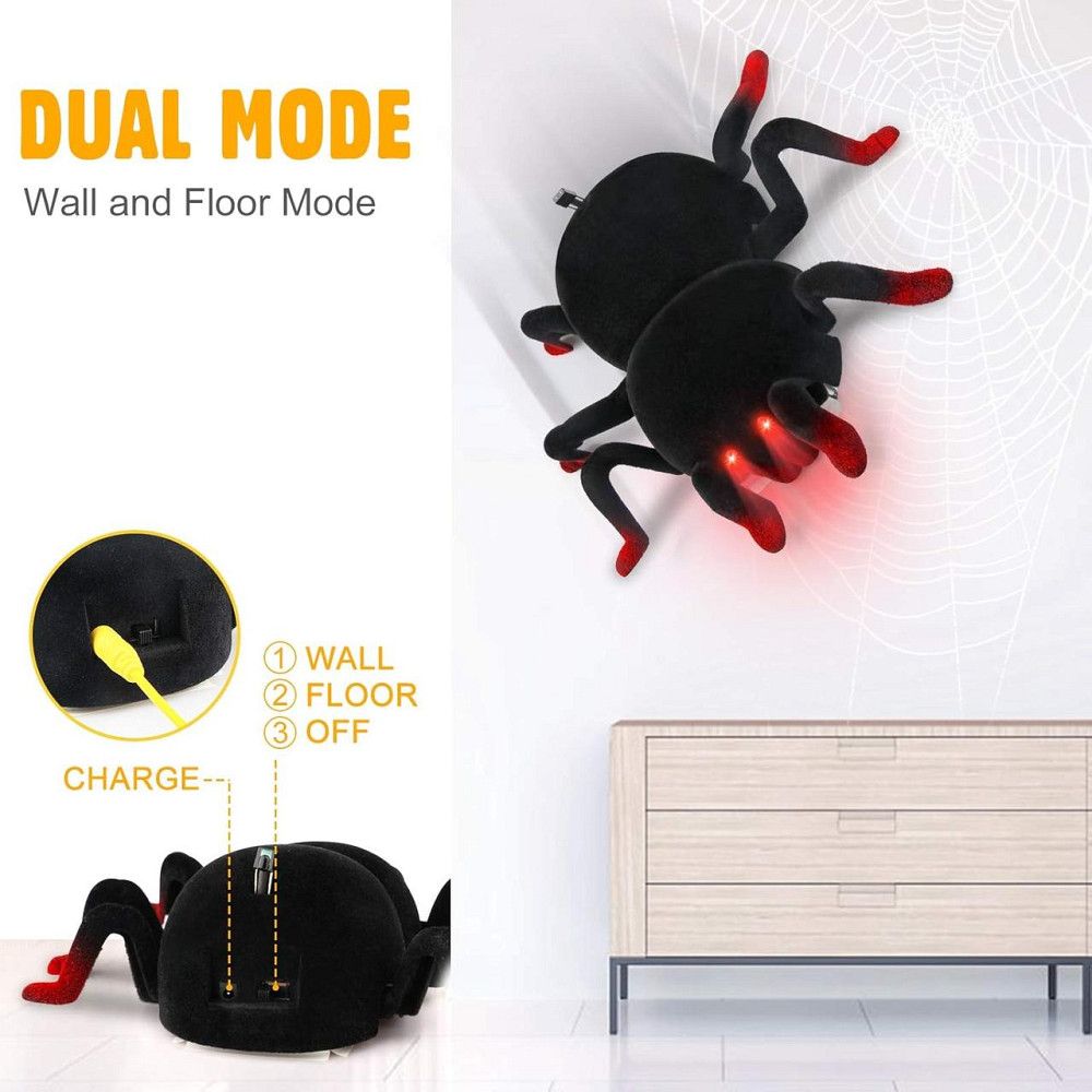Радиоуправляемый паук, машинка-паук для стен и пола, светодиоды, аккумулятор, игрушка для детей От 6 лет Киев - изображение 2