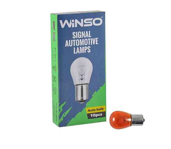 Лампа розжарювання Winso 12V PY21W 21W BA15s Amber, 10шт Київ