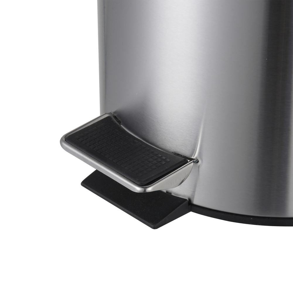 Сміттєве відро Zerix Solo-TC0205 SS з плавним закриттям, кругле, 5 л, нержавійка Харків - фото 3