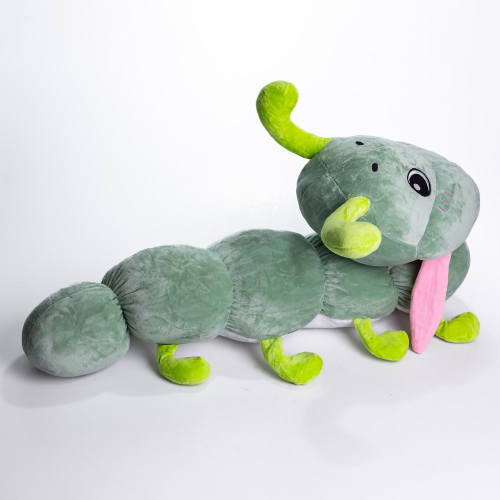 М'яка іграшка-подушка з пледом Гусениця 110×170 (см) плюшевий дитячий плед 3в1 Зелений 7127-GR Коломыя - изображение 8