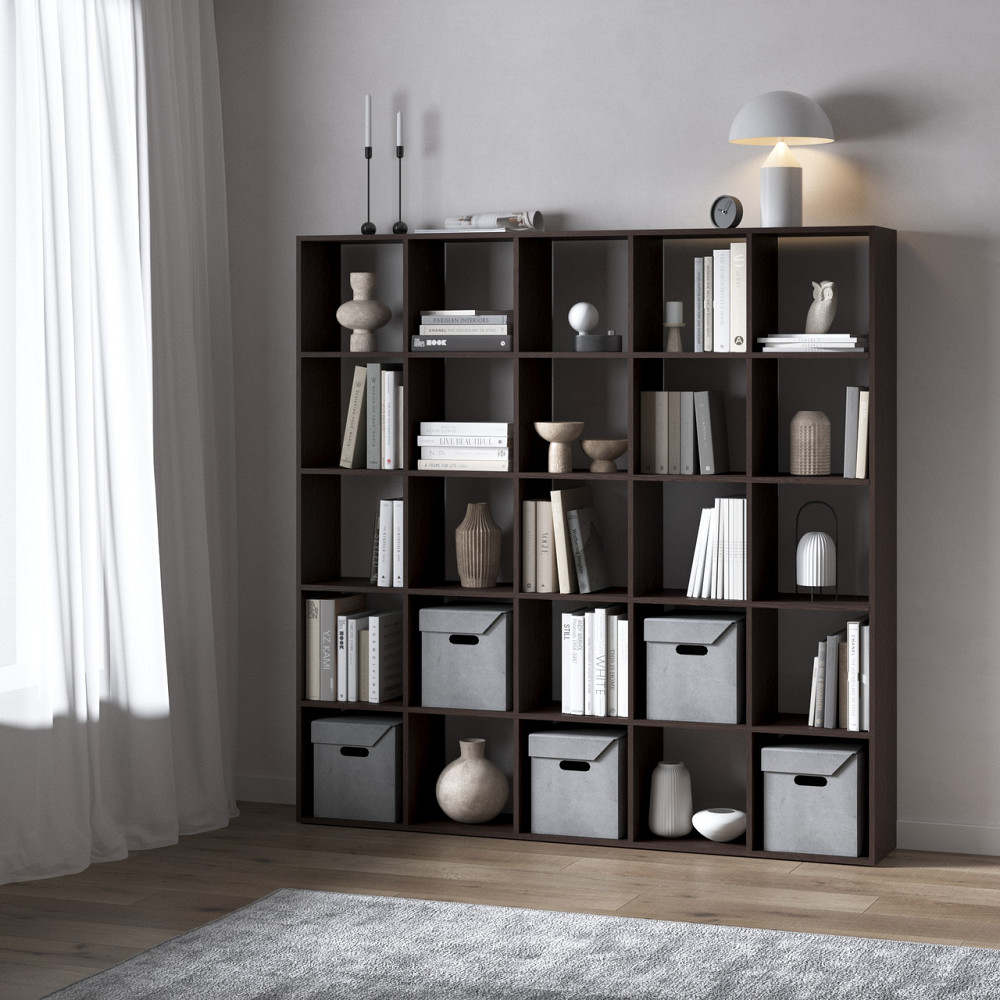 Стеллаж VAYS M-4, книжная полка с 25 ячейками, ЛДСП, 178×29×178 см – для дома, офиса, детской или гостиной Львов - изображение 5