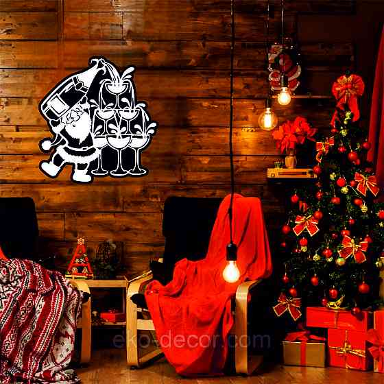 Декоративное настенное Панно «Дед Мороз», Декор на стену 90*84 см Киев