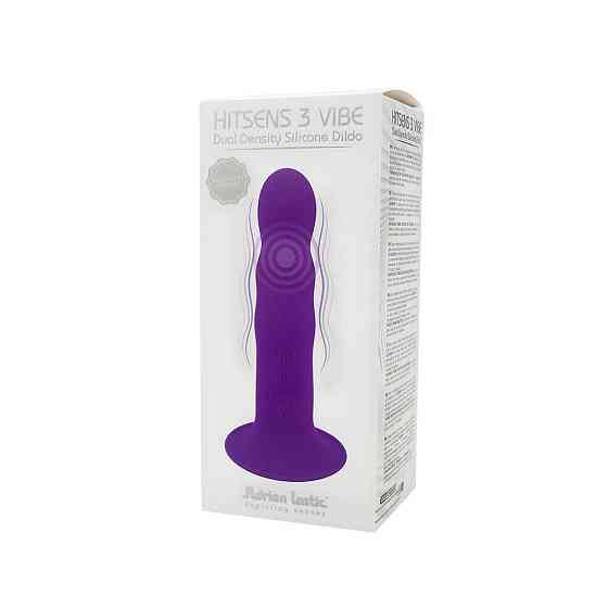 Двошаровий ділдо з вібрацією Adrien Lastic Hitsens 3 Purple, відмінно для страпона, діаметр 4 см, до Sex Aura Київ