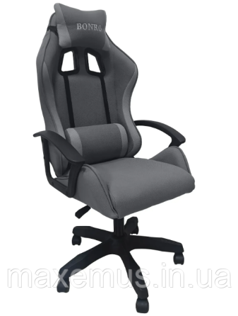 Компьютерное кресло для геймера из ткани кресло для работы за компьютером с регулировкой спинки B-944 серое Мостиска