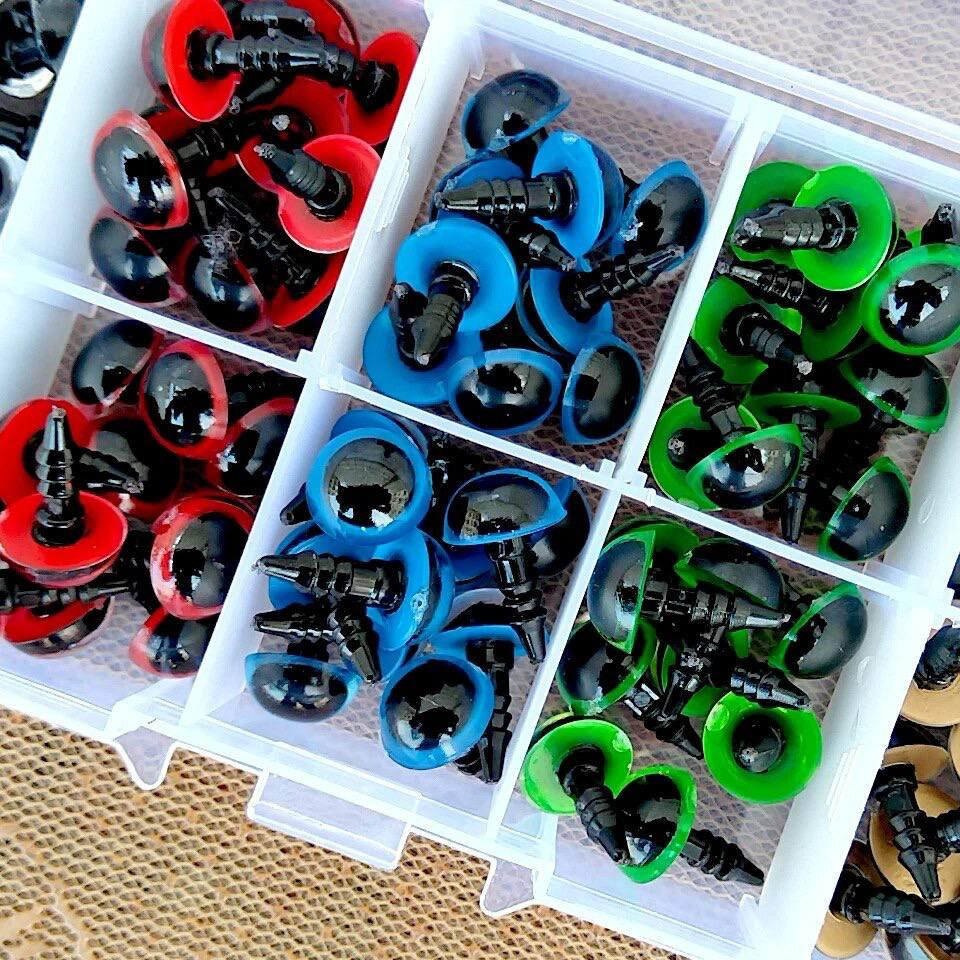 Набор глаз для игрушек 12 мм 5 цветов с фиксатором 100 шт. Киев - изображение 1