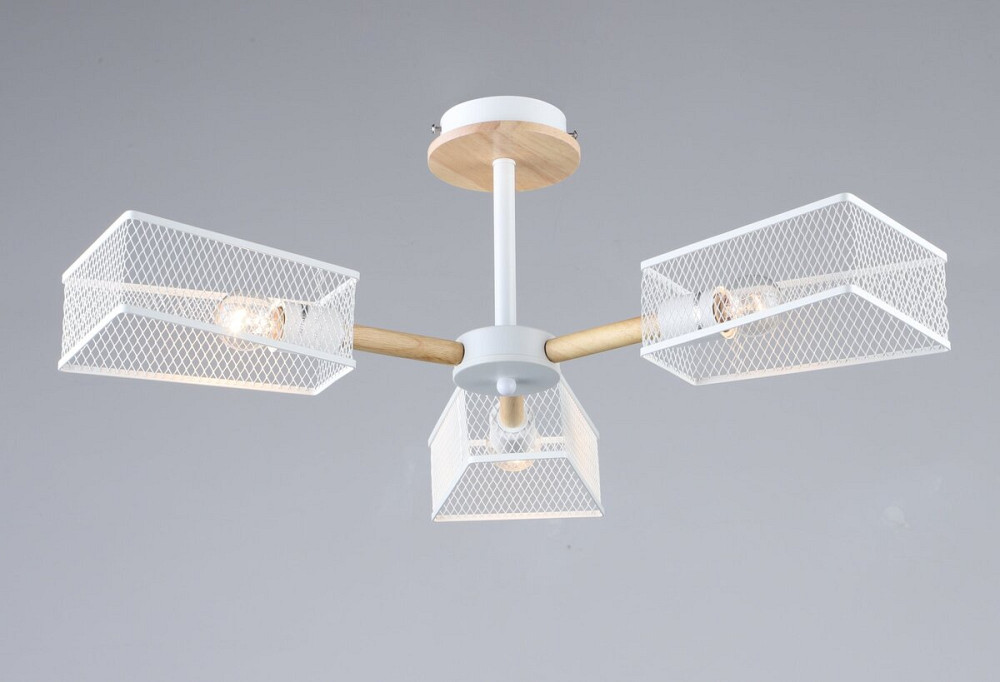 Люстра VALESO B N6687/3 Білий + Дерево Коломия - фото 1