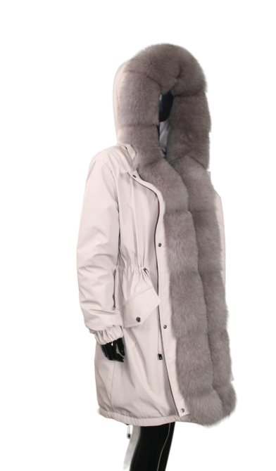 Парка жіноча з хутром песця Бежевий р54 95см Харків - фото 4