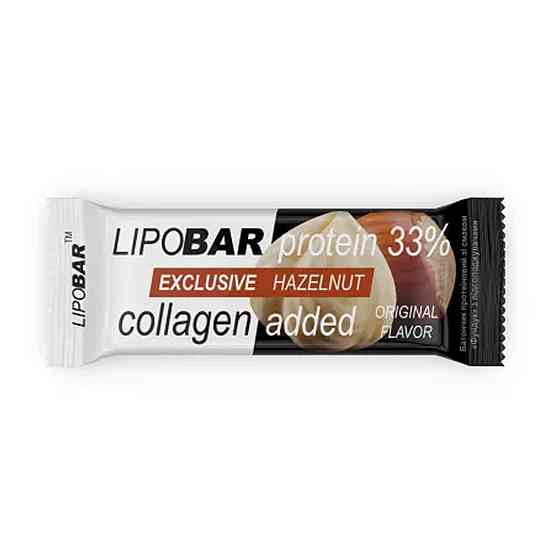 Батончик протеїновий із колагеном Lipobar Exclusive 50g фундук Київ