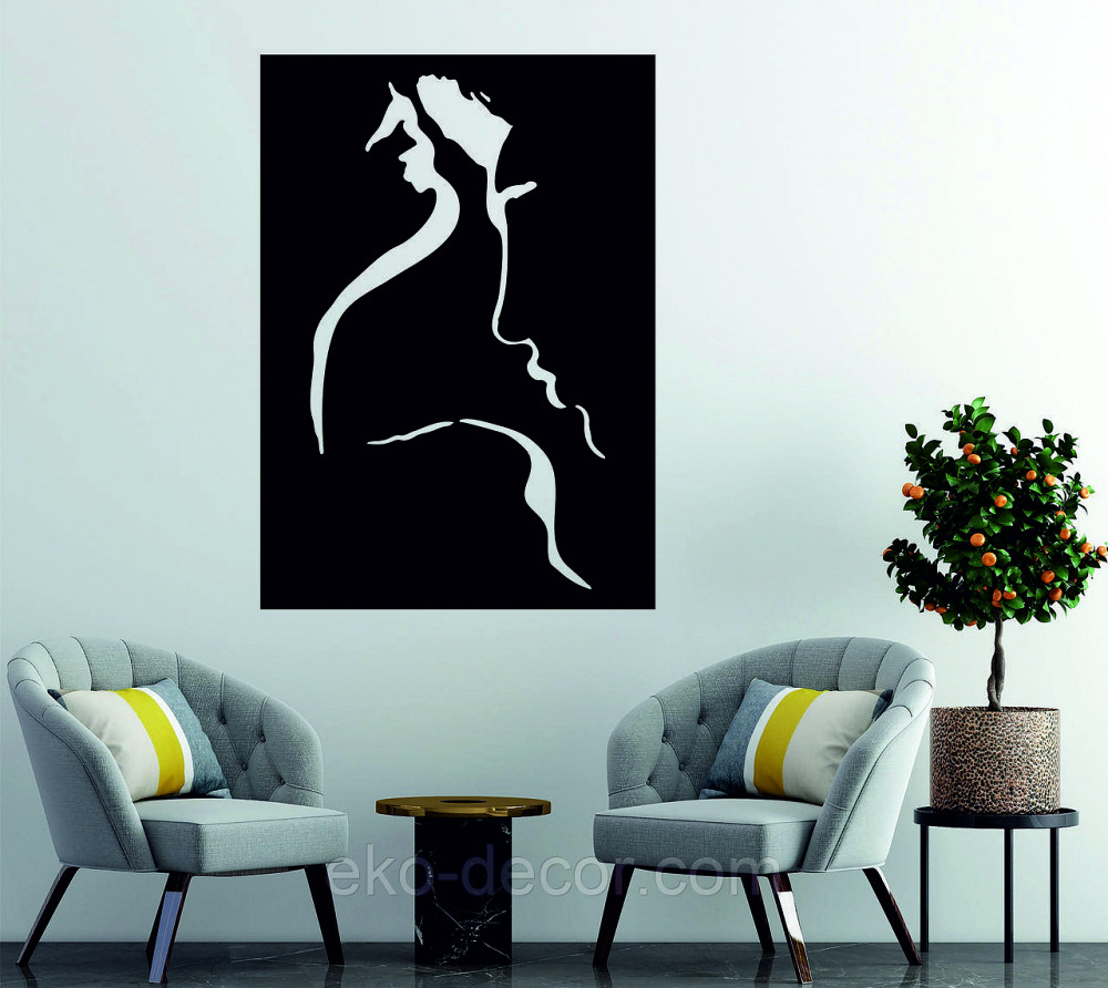 Декоративне настінне Панно «Сілует пари», Декор на стіну 90*64 см, Чорний Київ - фото 3
