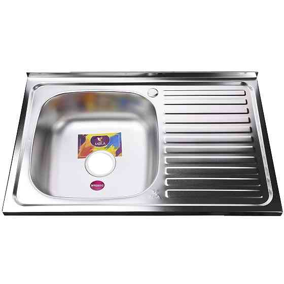 Мийка кухонна накладна прямокутна 800х500х180 Satin Left MR 8050 L E Mira Луцьк
