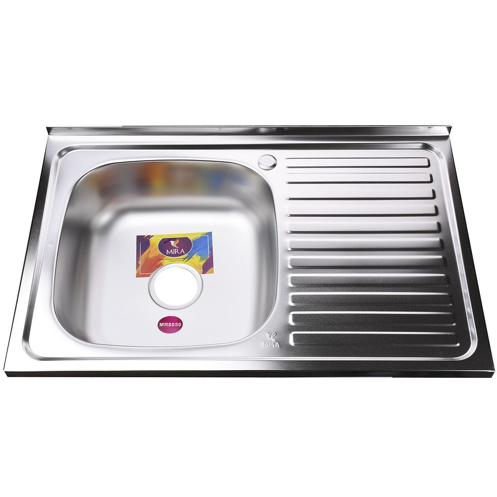 Мийка кухонна накладна прямокутна 800х500х180 Satin Left MR 8050 L E Mira Луцьк - фото 1