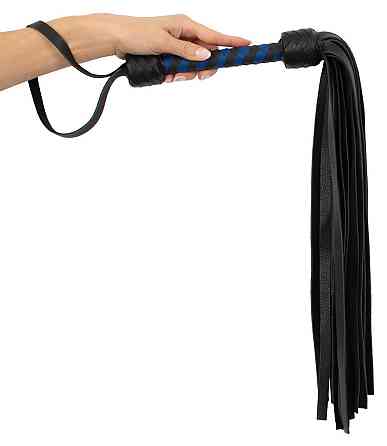 Флогер кожаный ZADO TOOLS Leather Flogger с плетенной ручкой, черно-синий Sex Aura Киев