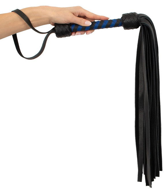 Флогер кожаный ZADO TOOLS Leather Flogger с плетенной ручкой, черно-синий Sex Aura Киев - изображение 4