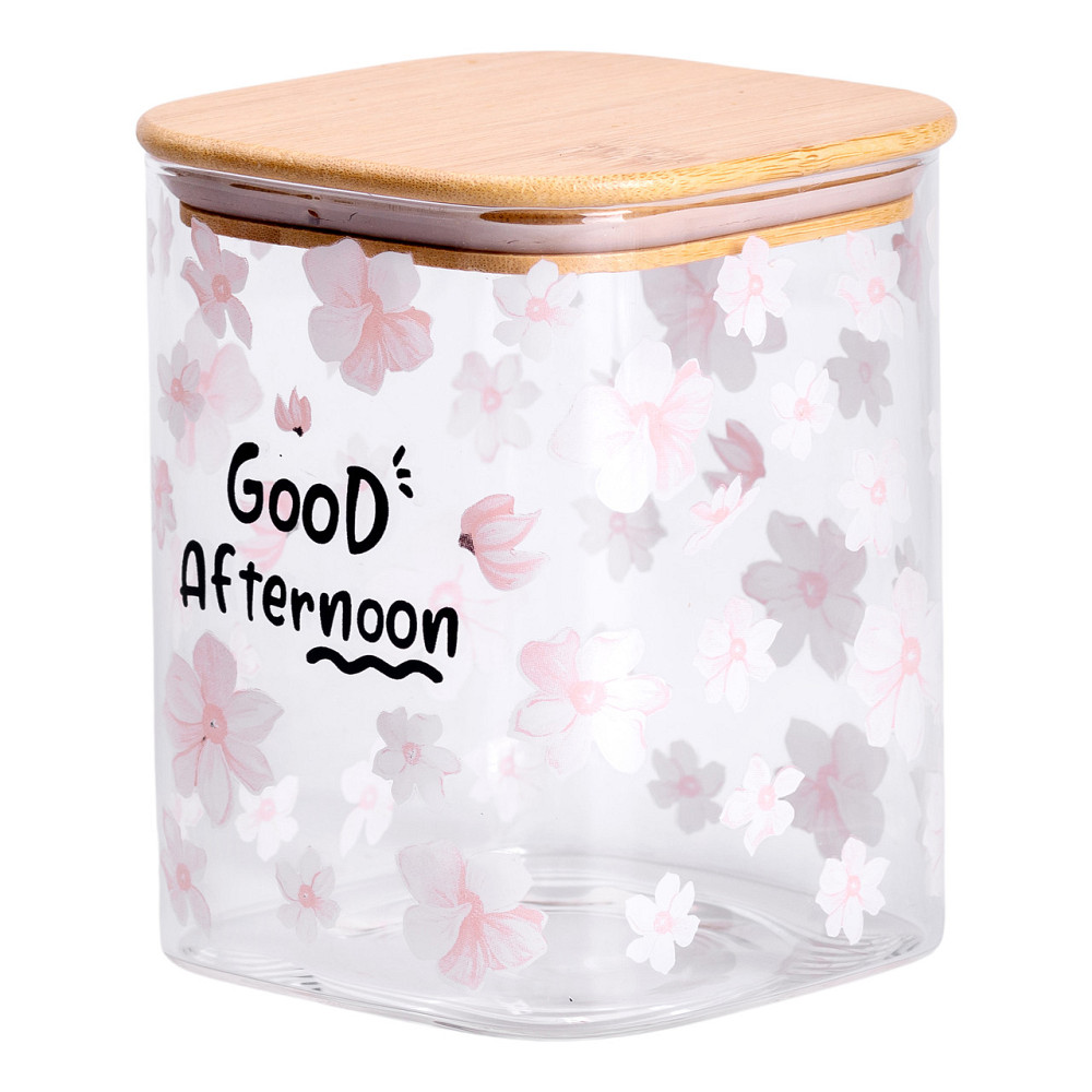 Банка для сипучих продуктів з бамбуковою кришкою 900 мл ємність для сипучих скло HP-34-24 Коломыя - изображение 3