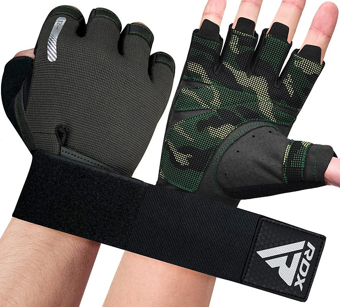 Перчатки для фітнесу RDX T2 Half Army Green XL Кам'янське - фото 7