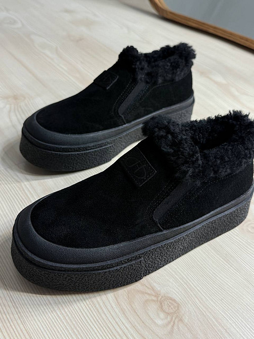 Черевики жіночі Hengji 660-1 замшеві кеди на хутрі чорні, 37, 23,5 см Київ - фото 15