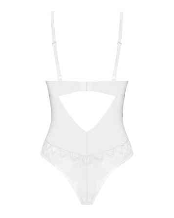 Боди Obsessive Alissium Teddy White, M/L, лиф с мягкой чашкой, высокие вырезы для ног Sex Aura Киев