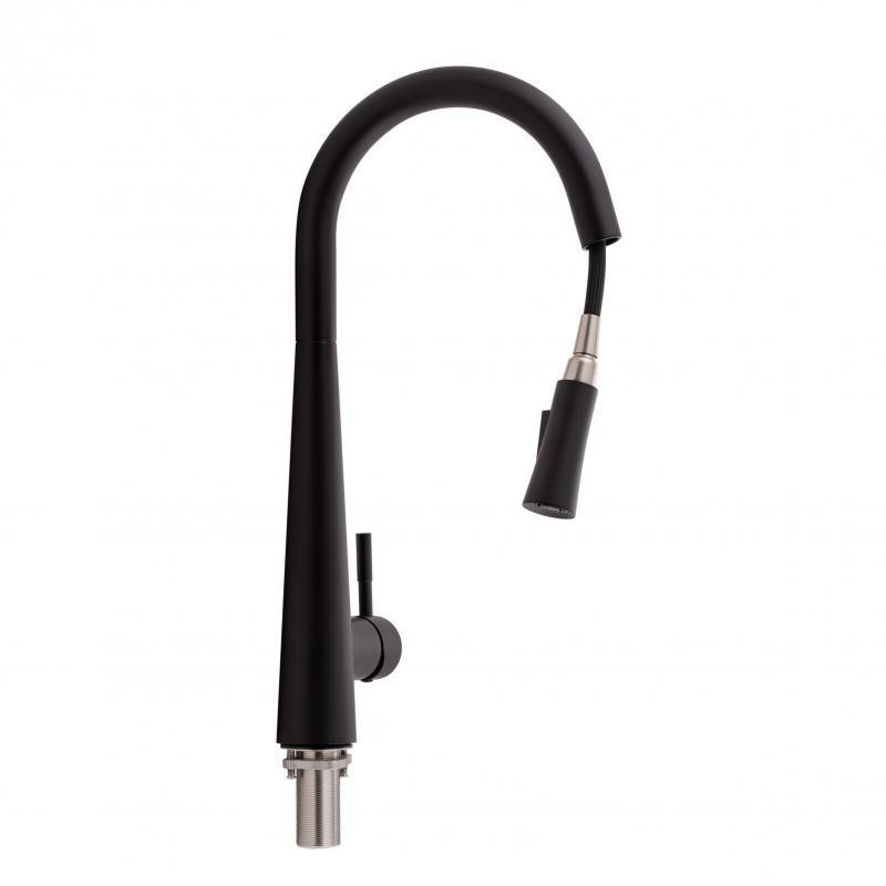 Смеситель для кухни Qtap Evicka с выдвижным изливом, нержавейка QTEVI9135103UB Black Matt Харьков - изображение 3